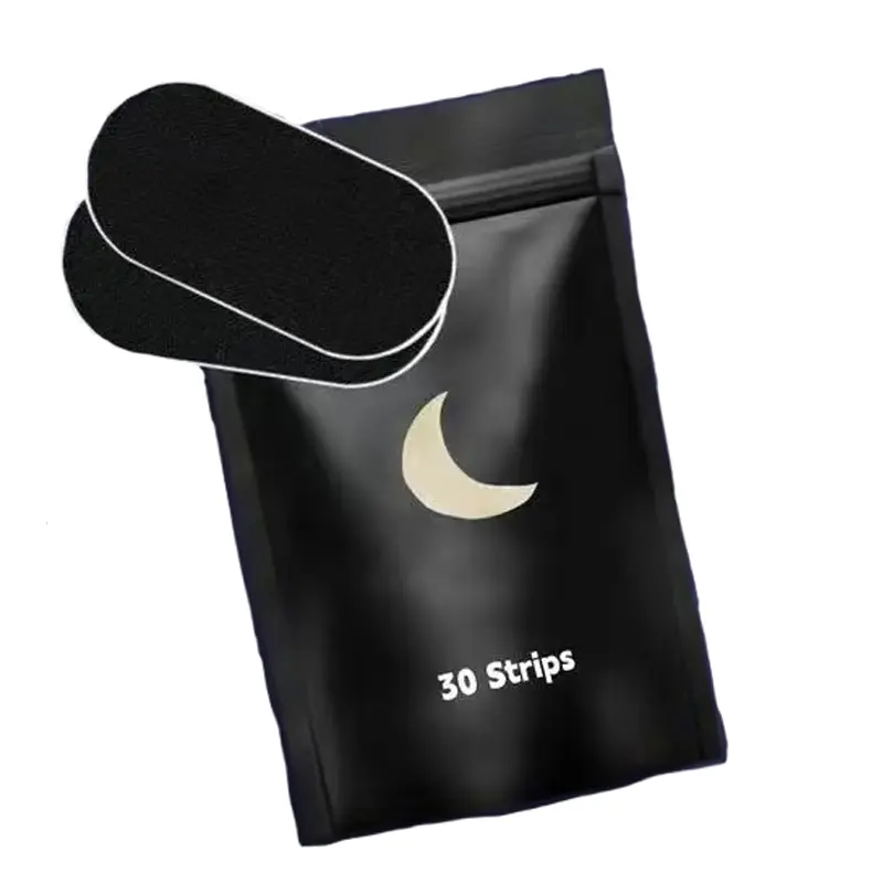Black Closed-Mouth Anti-Snoring Patch (30pcs Multi-Pack) - 3in Wide, 1.5in Tall Skincare Tool, Breathable Weave Structure, Gentle, Blister Prevention, Night Snoring Relief, Sleep Improvement, Nasal Breathing Support for Most People