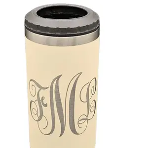 4 in 1 Powdercoated Stainless Coozie with Personalized FML Monogram - Drinkware, Classic