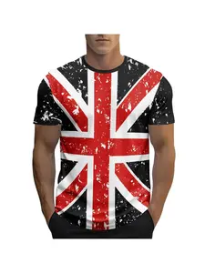 Men's England Flag Football Jersey, Breathable Sports T-Shirt, Lightweight Design, Suitable for Training, Matches, Casual Wear