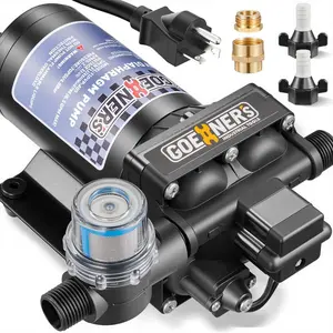 [Upgraded Version] 110V AC  Water Pump, 6GPM 70 PSI Self-Priming Diaphragm Water Pump with Power Plug,  , Brass Connector and Strainer, for Kitchen Bathroom Garden Hose