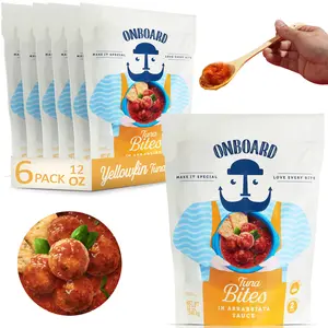 Onboard Yellowfin Tuna Bites in Arrabbiata Sauce - PACK OF 6 - Crafted by Chefs - Quick and Easy Dinner - Ready in 2 Minutes - Responsibly Sourced Tuna