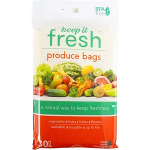 Keep it  Produce Bags - 30   Freshness Produce Bags & Twist Ties - Keeps Fruits, Veggies, and  Fresher