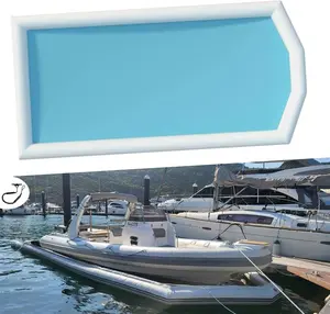 33Ft Stable Inflatable Floating Water Dock Station Pontoon for Boat/Yacht/Jet Ski, with Electric Air Pump Accessories & 4Pcs Bungee Dock Lines