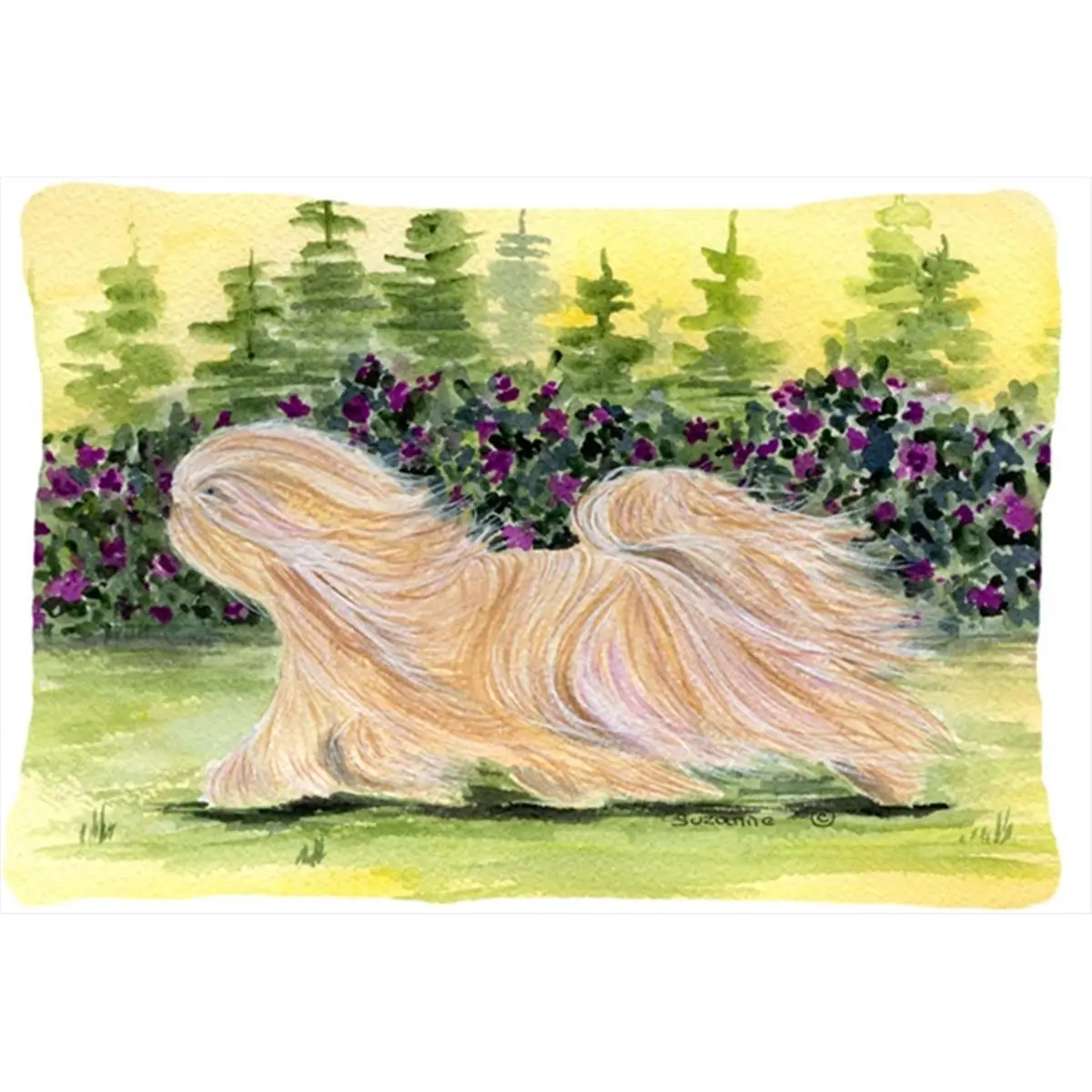 Lhasa Apso Decorative Fabric Pillow, 16 x 3 x 12 in, Fade Resistant, Stain Resistant, Machine Washable, Can Be Used Indoors or Outdoors