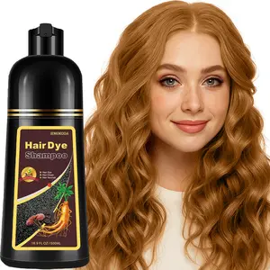 Golden Brown Natural Plant Hair Dye Shampoo 3 in 1, Effective Grey Hair Coverage, Semi-Permanent, No Irritation, Herbal Ingredients, Women & Men, 16.9 Fl Oz Haircare