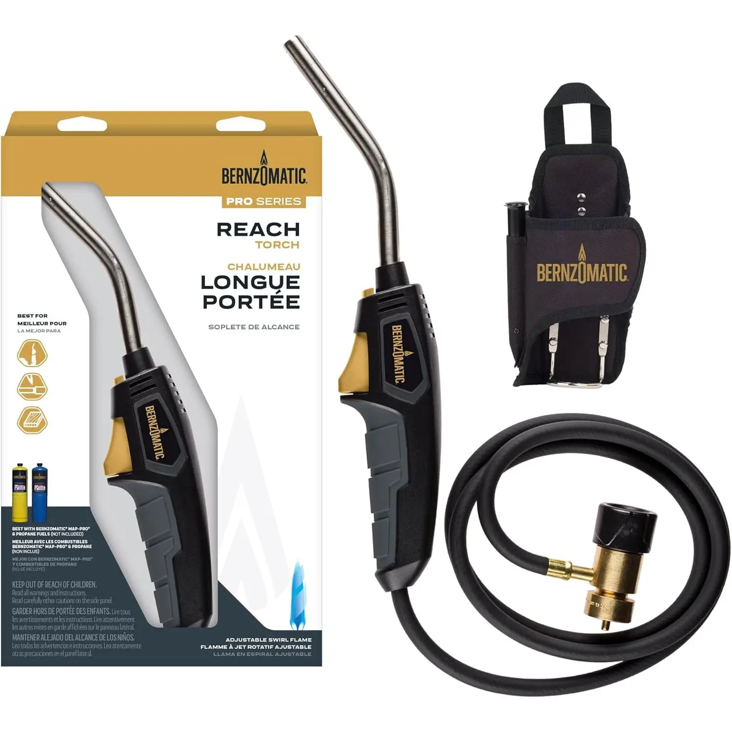 BZ8250HT Reach Hose Torch, Trigger-Start Hose Torch with Included Holster For Fuel Canister, Red (8250 Reach Torch)