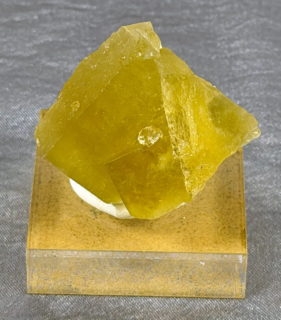 Moroccan Yellow Fluorite Specimen - Mounted MYF1