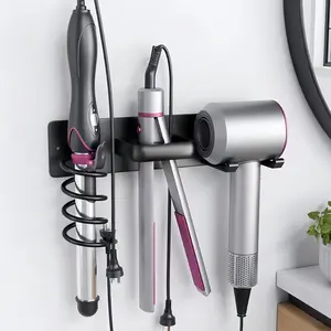 360g Card Slot Hair Dryer Holder Rack, 30cm No Drilling Required, Space Aluminum Durable Large Capacity, Bathroom Organizer Gift, Bathroom Accessory