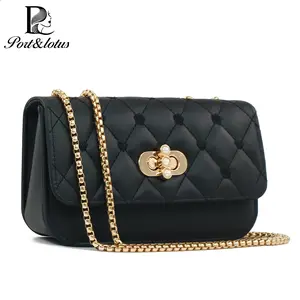 Port&Lotus Fashionable Women's Small Square Bag, Diamond Pattern Shoulder Bags for Women, Cell Phone Purse Elegant Crossbody  Bags for Women with Flap Pocket Design