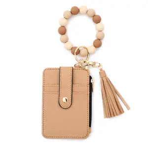 Boho Style Beaded and Tassel Decor Keychain, Fashionable Silicone Beaded Keychain for Women & Girls, Trendy All-match Keychain for Thanksgiving Christmas Gifts