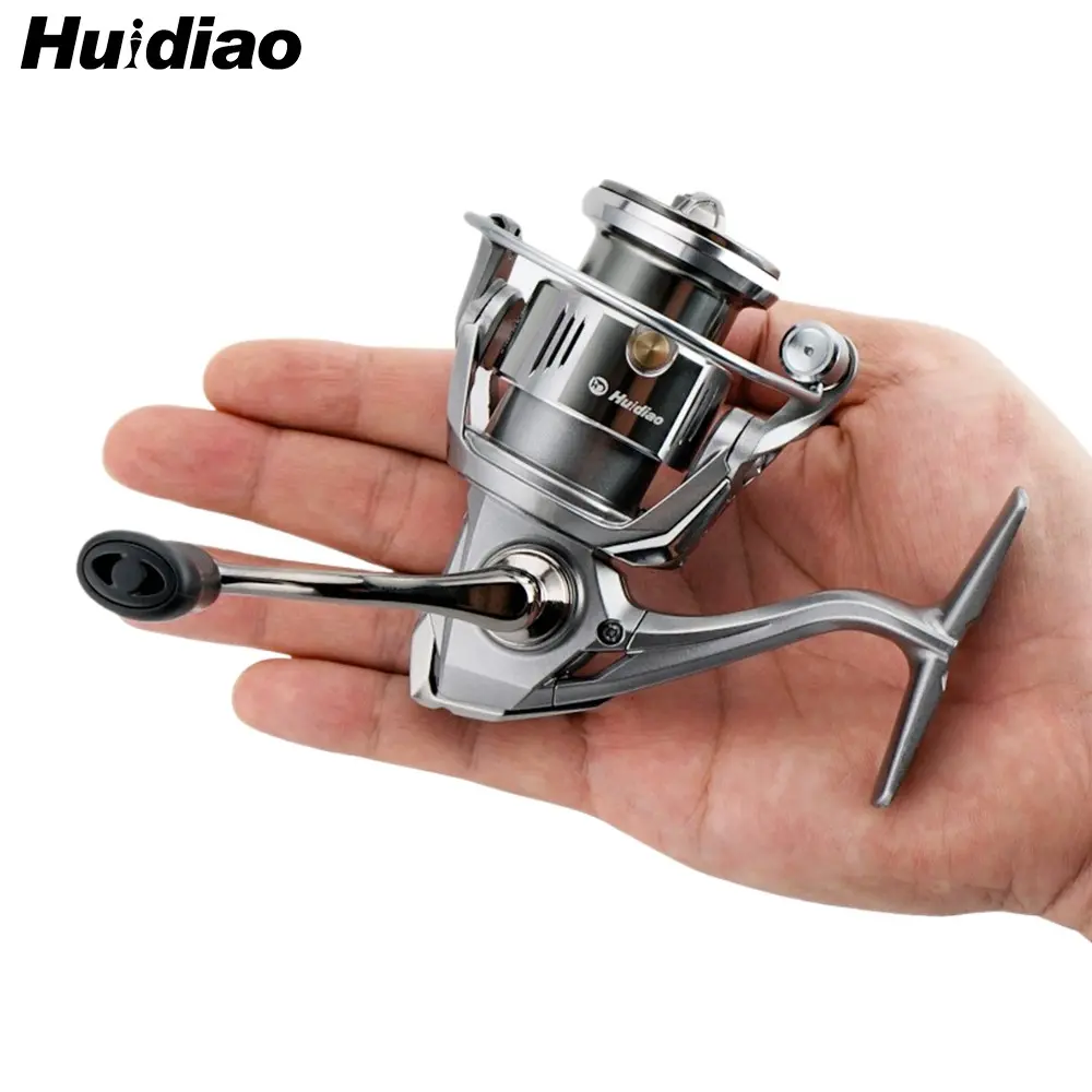 Huidiao Mini Spinning Reel Anti-Reverse-Free 140g/4.94oz Ultralight Fishing Reel 5.2:1 Gear Ratio 4+1BB 4kg/8.8lb Smooth Drag for Finesse Fishing Fishing Equipment