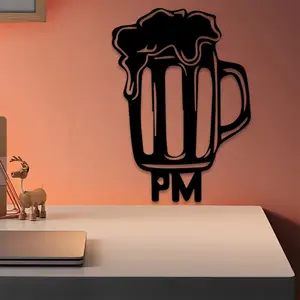 1pc AM PM Metal Wall Art, AM PM Statue Mural, Perfect for Kitchen Wall, Housewarming Decor, Ideal Gift for Coffee Lovers, Rust-Resistant Metal
