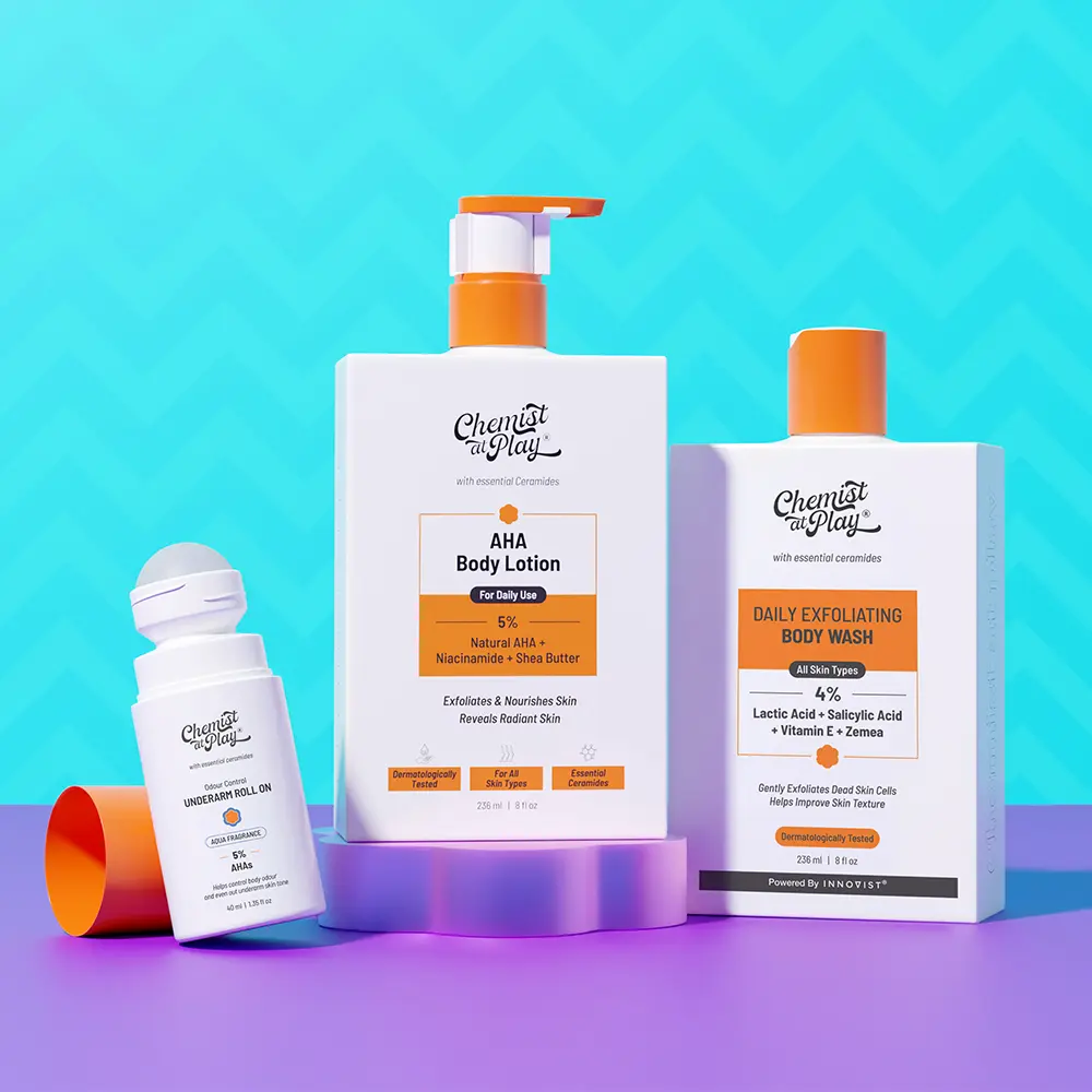 Exfoliating Trio - Exf Body Wash 236ml + AHA Body Lotion + Roll On Aqua