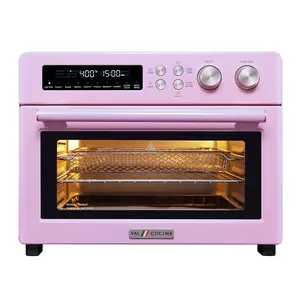 Val Cucina Roma 10-in-1 Retro Pink Air Fryer Toaster Oven