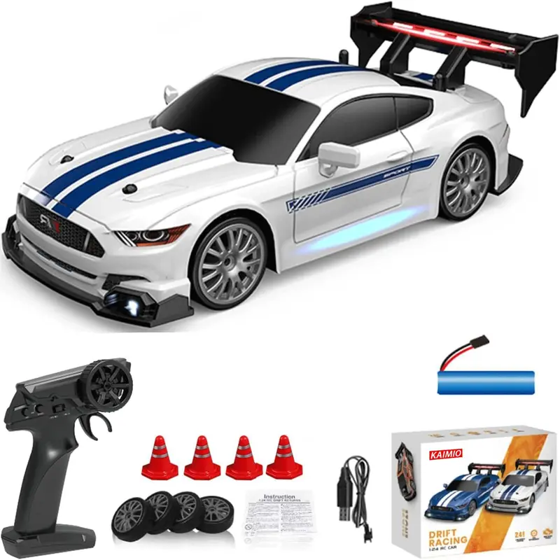 Electric Remote Control Drift Car High Speed Racing Car with LED Lights Drifting Tires Racing Sport Toy Car for Kids.