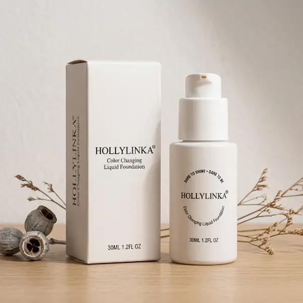 Hollylinka Color-Adapting Liquid Foundation - Lightweight Hydrating Vegan Face Makeup with Glycerin, Natural-Looking Coverage, Dewy Smooth Finish for Daily Makeup