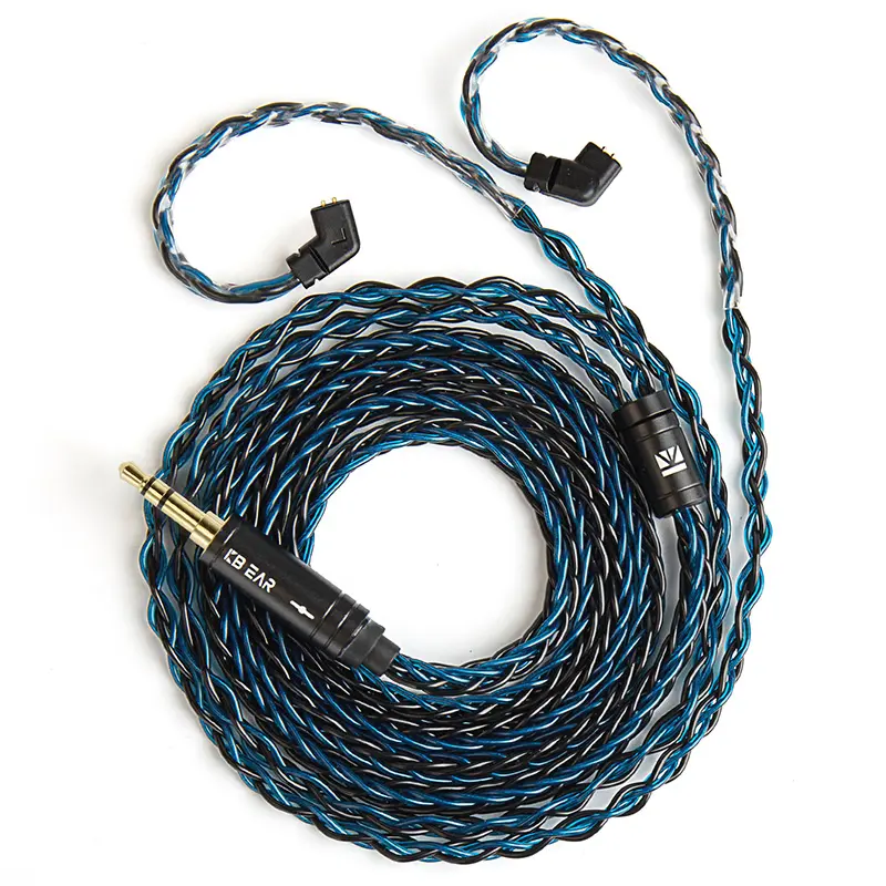 KBEAR ST12 1.2M IEM Audio Cable, in Ear Monitor Replacement Earbuds Earphone Cable, 8 Core 4N OFC Silver-Plated HiFi Headphone Wire Extension Cord