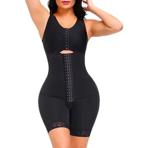 KD Colombiana faja full body Shapers Black and Cream Bodysuit - Faja with Adjustable Hooks & Mesh Details - Compression Womenswear for Comfort and Sexiness - Sexy, Shapewear Belly Binder Comfortable Tummy Tuck Garment