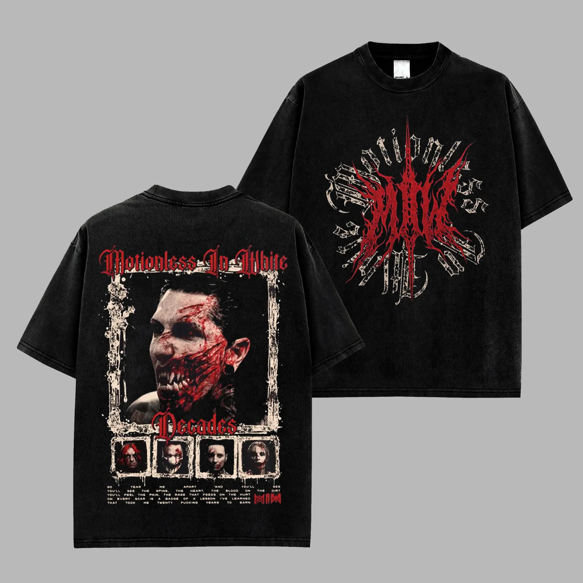 [$$$MANLIFE] Motionless In White Tour 2026 Decades So Tear Me Apart And You Will See Retro Unisex 100% Heavyweight Cotton T-Shirt, The Sweat and Blood Tour T-Shirt, Metalcore Music Shirt, Alternative Streetwear Essential for Rock Lovers