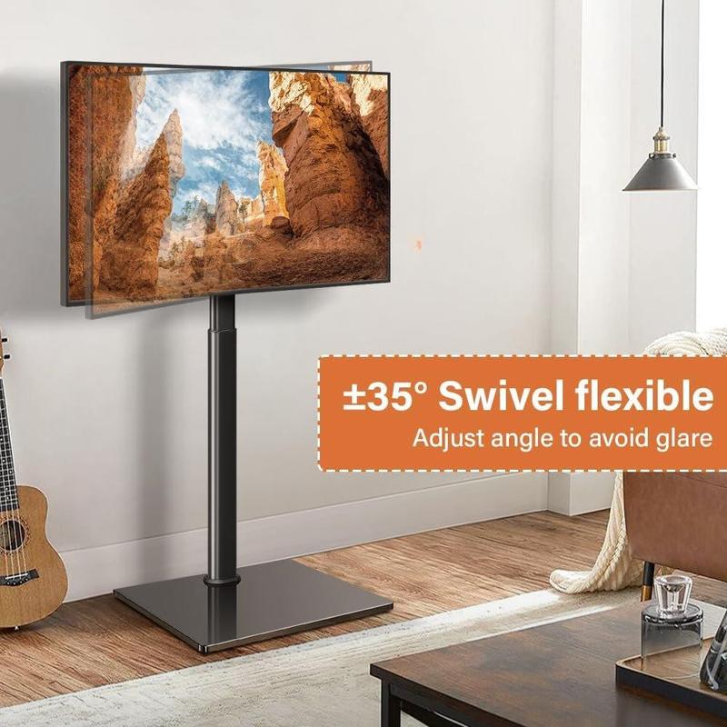 KKTONER Universal Floor TV Stand for 27 to 65 Inch TVs, Height Adjustable, Swivel, Max VESA 400x400mm, Holds up to 88 lbs
