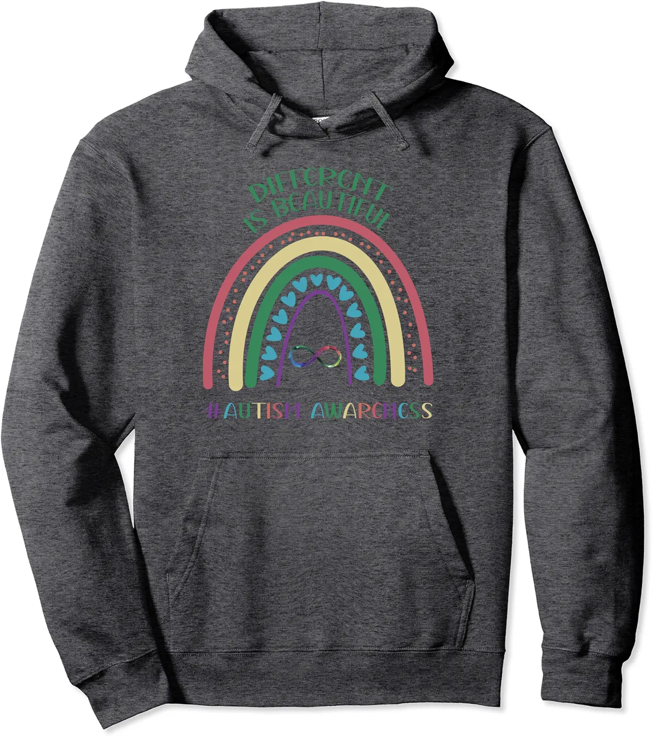 Vintage Autism Rainbow Infinity Different is Beautiful Pullover Hoodie - Williamze Shop 77B0CWKWQMXR