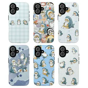 6Pcs Cute Shark Cat (Mofusand) Phone Case for iPhone 16/15, Kawaii Ocean Style Protective Cover for iPhone 16 15 14 13 12 11 17Pro Max,for Samsung S25 S24 S23 S22 Ultra,Gifts For Fans, Phone Accessories