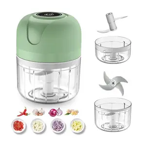 TikTokShopBlackFriday Electric Garlic Chopper, Multifunctional Durable Chopper, USB Rechargeable Vegetable Chopper, 100ML Capacity with 2 Stainless Steel Blade, Kitchen Appliances & Food Processor, Christmas Gifts For Men/Women