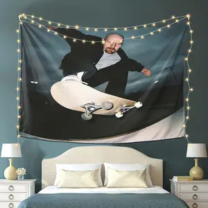 Cool Skateboard Tricks Tapestry, Wall Hanging for Living Room, Bedroom, And Office Decor, Suitable for Home, Cafes, Bars, Music Rooms - No Power Needed, Fun Music Wall Decoration, Perfect for Your Home!