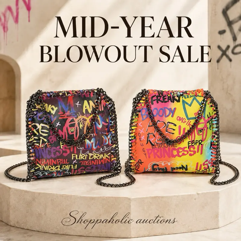 Graffiti Metal Chain Clutch