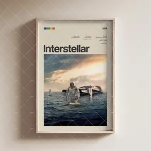 Interstellar Vintage Retro Poster, Interstellar Movie Print, Interstellar Wall Art, Retro Vintage Movie Poster, Retro Movie Poster