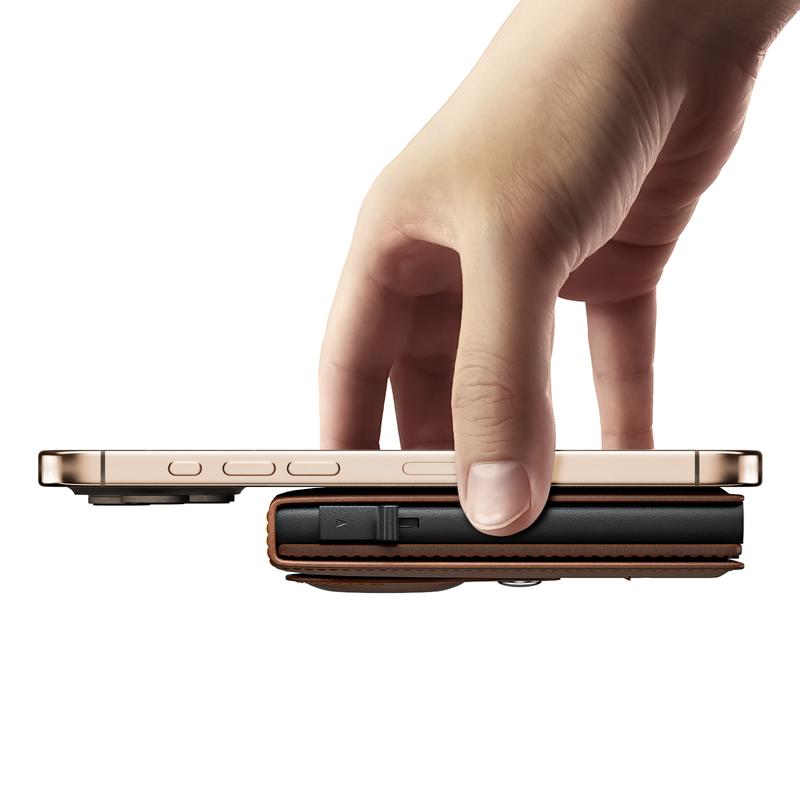 Mens Wallet Card Holder - Smart Leather Magnetic Wallet for Men, Pop Up Card Case, RFID Blocking, Slim, Minimalist, Front Pocket, 6-12 Card Capacity