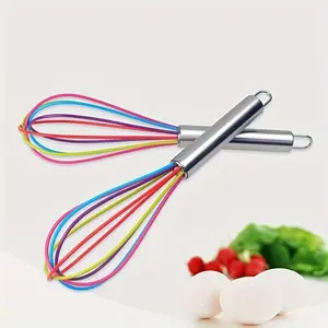 1pc, Multifunctional Stainless Steel Egg Whisk for Baking and Cooking - Colorful Manual Egg Beater for Whisking, Blending, Frothing, and More - Kitchen Gadgets for Easy and Delicious Results