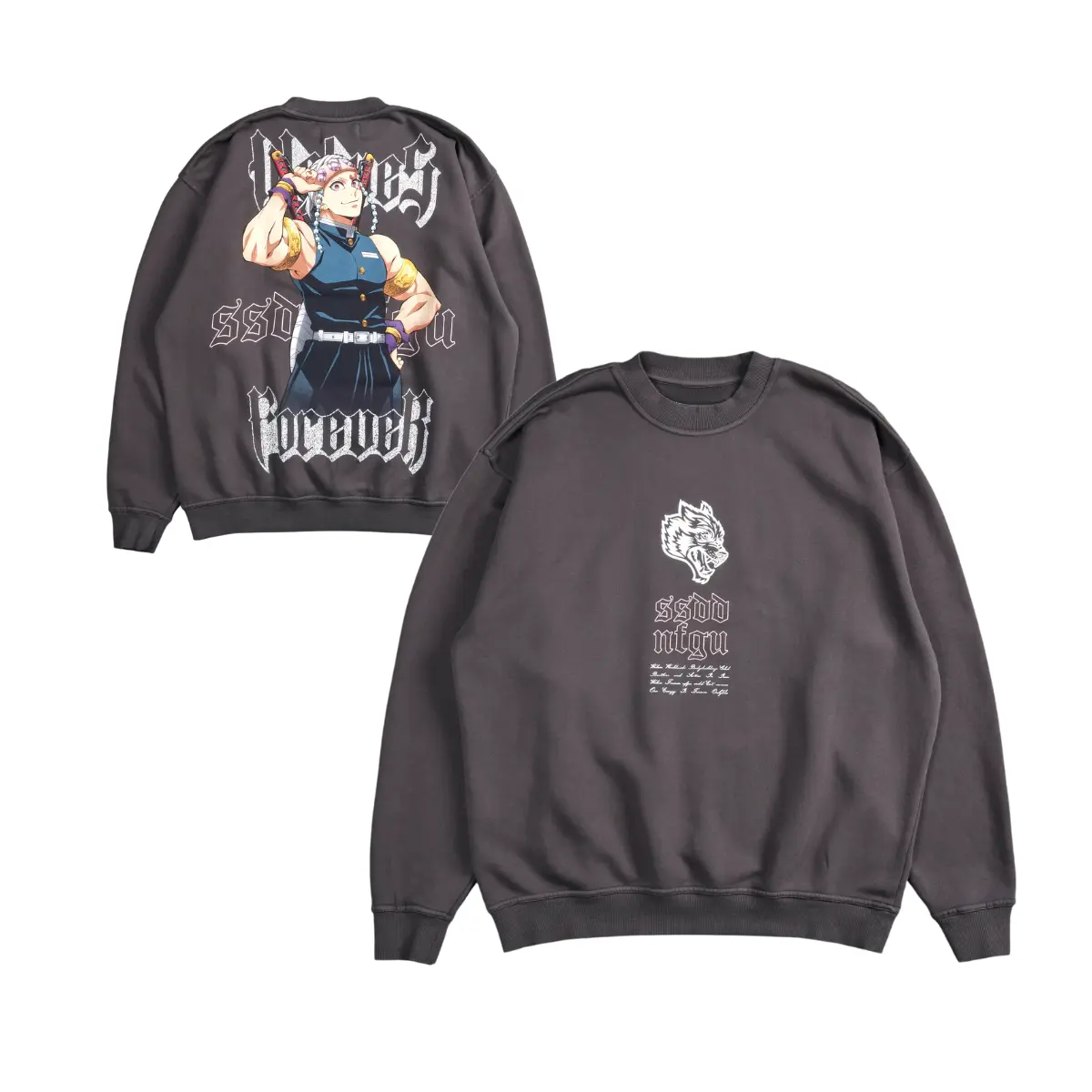 #DarcSport Breath Of Wolves London Crewneck in Wolf GrayPrint Pull Over Gym Workout Clothing, #Darcsport Designer New in Hoodies Sweatshirts, Graphic Tee For Boys