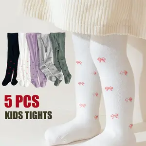 Girls' Pantyhose Set, Tights Stretch Set, Soft & Comfortable Skin-Friendly Design, Perfect for Spring & Fall Daily Wear, Pack of 5 Pieces