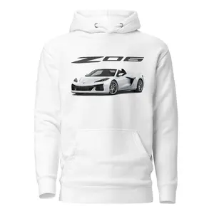 2024 Arctic White Corvette Z06 Convertible C8 Vette Drivers Hoodie Pullover Sweatshirt