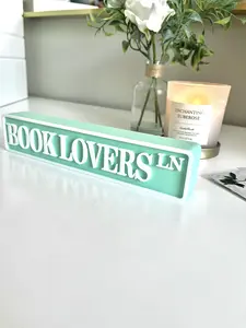 Book Lovers Lane Sign - 3D Printed Decorative Bookshelf Accessory for Home Library - 8x1.6x1.1 Inches - Ideal for Bookshelves and Home Libraries