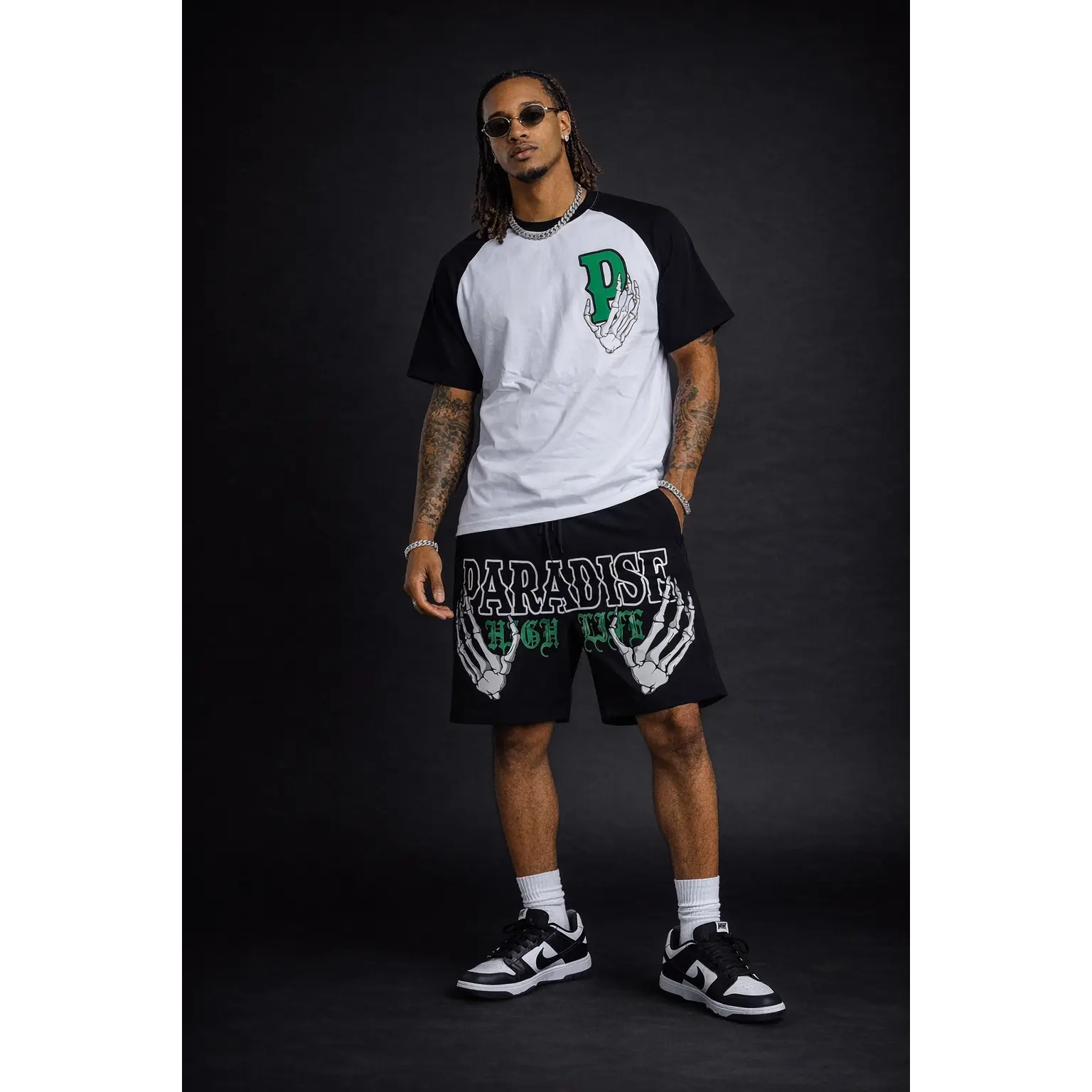 REBEL MINDS PARADISE HIGH LIFE NYLON SHORT SET