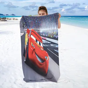 1 Ultra-Soft Quick-Drying Beach Towel with Car Pattern - Sand-Repellent, Super Absorbent Microfiber, Perfect for Pools, Camping, Yoga, Diving - Tropical Style - Perfect Travel Essential, Yoga Towel | Vibrant Beach Towel | Quick-Drying Fabric