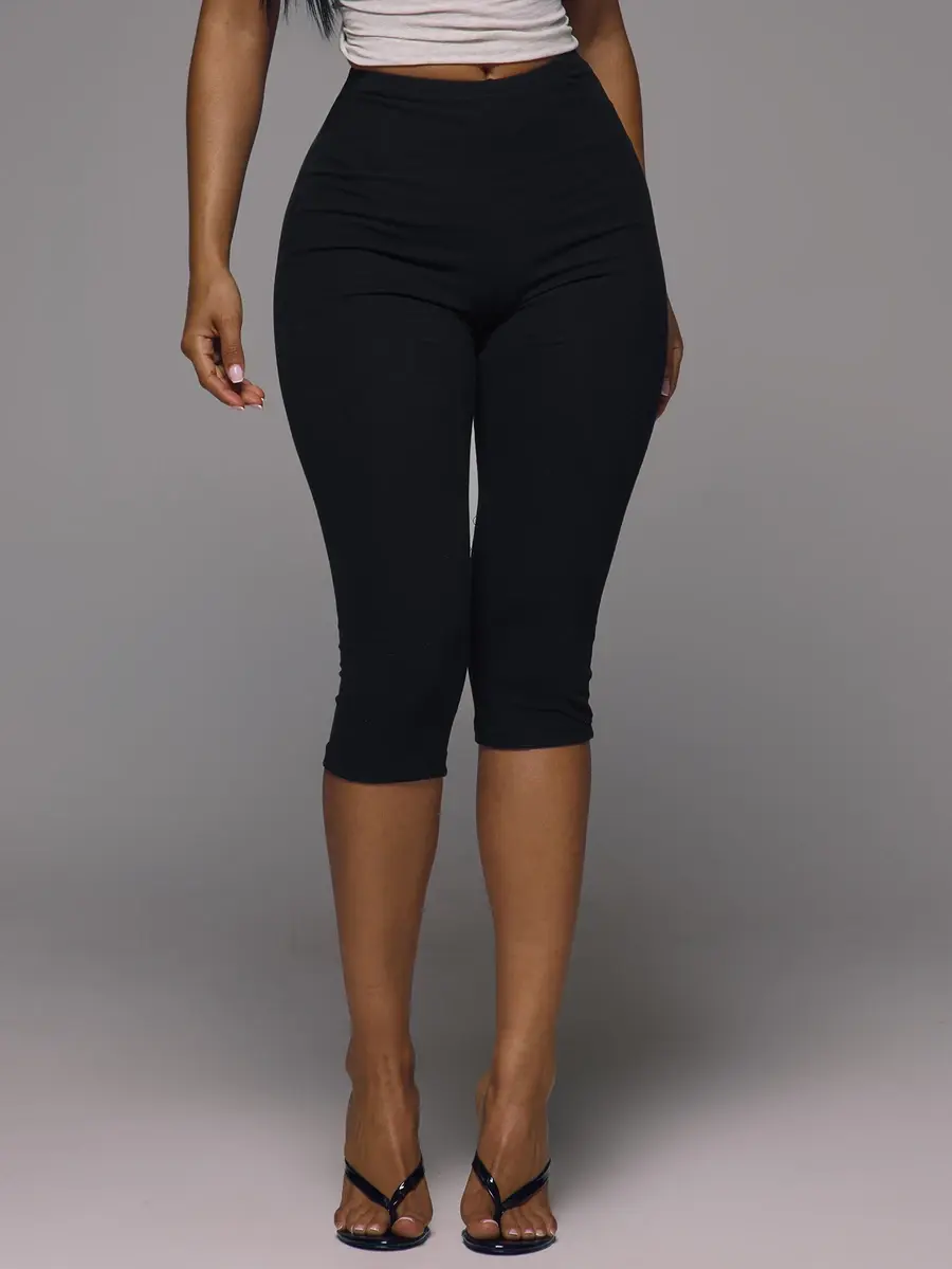OFF x MUSERA Cotton Blended Fitted Capri Pants Leggings Spring Summer Holiday Everyday Cute Daily Basics Simple