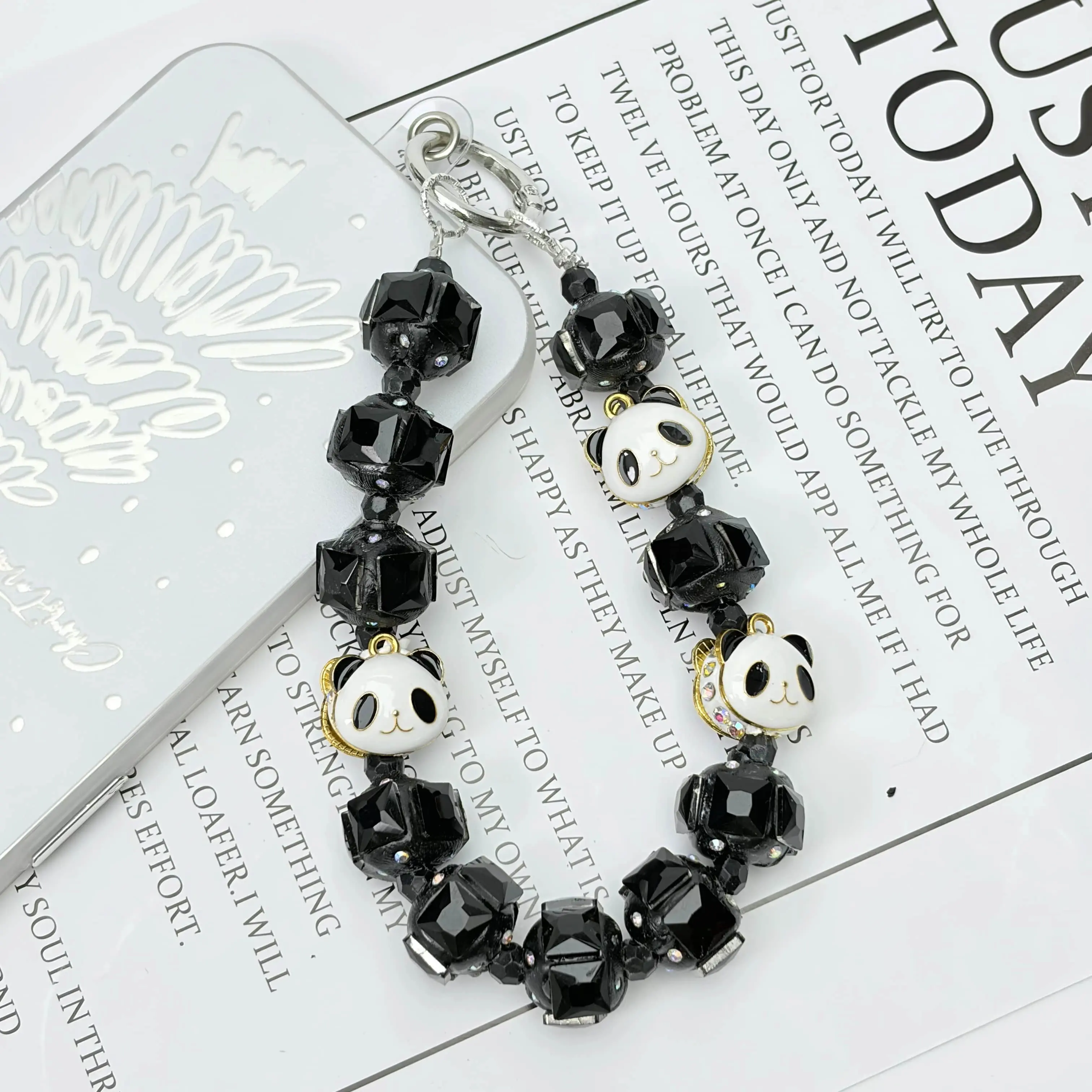 Bagcharms Cute Panda Keychain Phonechain Bagchain DIY Charms Gift Present for Friends Family and Crafting Enthusiasts,Summervibes