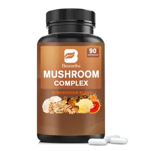 Natural Edible Chaga Mushroom Dietary Healthcare Complex Capsules, 2600mg Strength, 90 Count