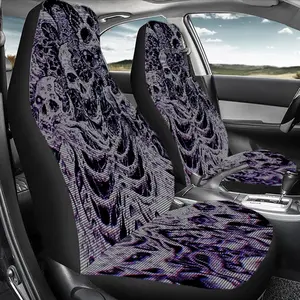 1 Set Skull Pattern Car Seat Protector Universal All - Year, 2pcs/5pcs High - Back Skull Pattern Car Seat Covers, Universal Fit Car Seat Protector, Car Decor, Car Accessories Interior, Easy Care Machine Washable Polyester, Car Seat Decorative, Gift