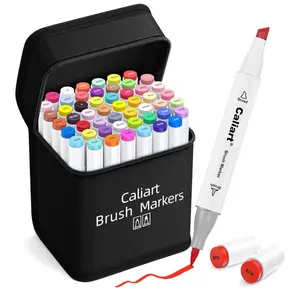 Caliart Brush Markers 61 Pack - Vibrant Colors for Creative Arts & Crafts - Durable Tip Design - Ideal for Artists and Hobbyists