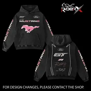 Retro Mustang GT Racing Washed Hoodie Vintage Motorcycle, Motor Speed Racing Sportbike Graphic Merch, Acid Washed Streetwear Clothing, Unisex Dirt Bike Racing Hoodie, Vintage Motorsport Hoodie, Speed Culture Men's Wear, Designed for Biker