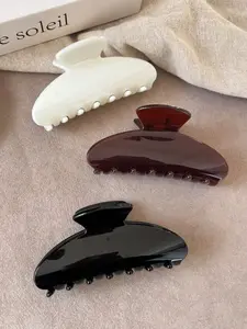 3-Piece 9cm Large Lightweight Hair Claw Grip Set, & Solid Color Clips for Women, Minimalist & Versatile for Daily, Party & Beach