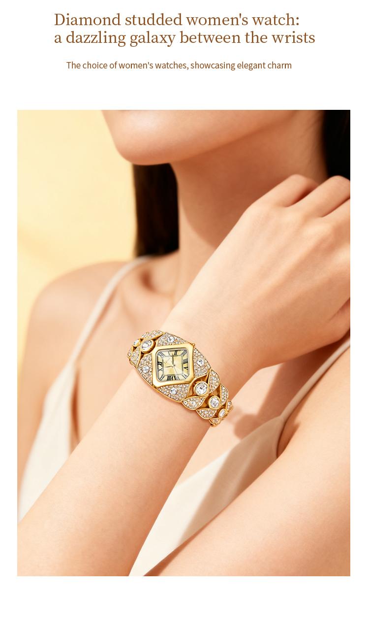 Luxury Full Diamond Bangle Bracelet Watch Women's Fashion Stainless Steel Quartz Wristwatch 30M Waterproof Elegant Stylish Unique Gift for Wife and Mother Bling Jewelry