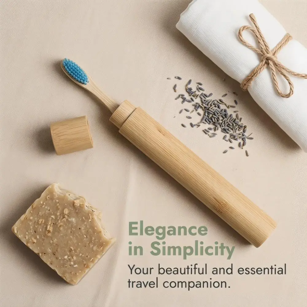 Hygienic Bamboo Toothbrush Holder Eco Friendly Natural Toothbrush Protect Box Portable Reusable Toothbrush Storage Case Adult
