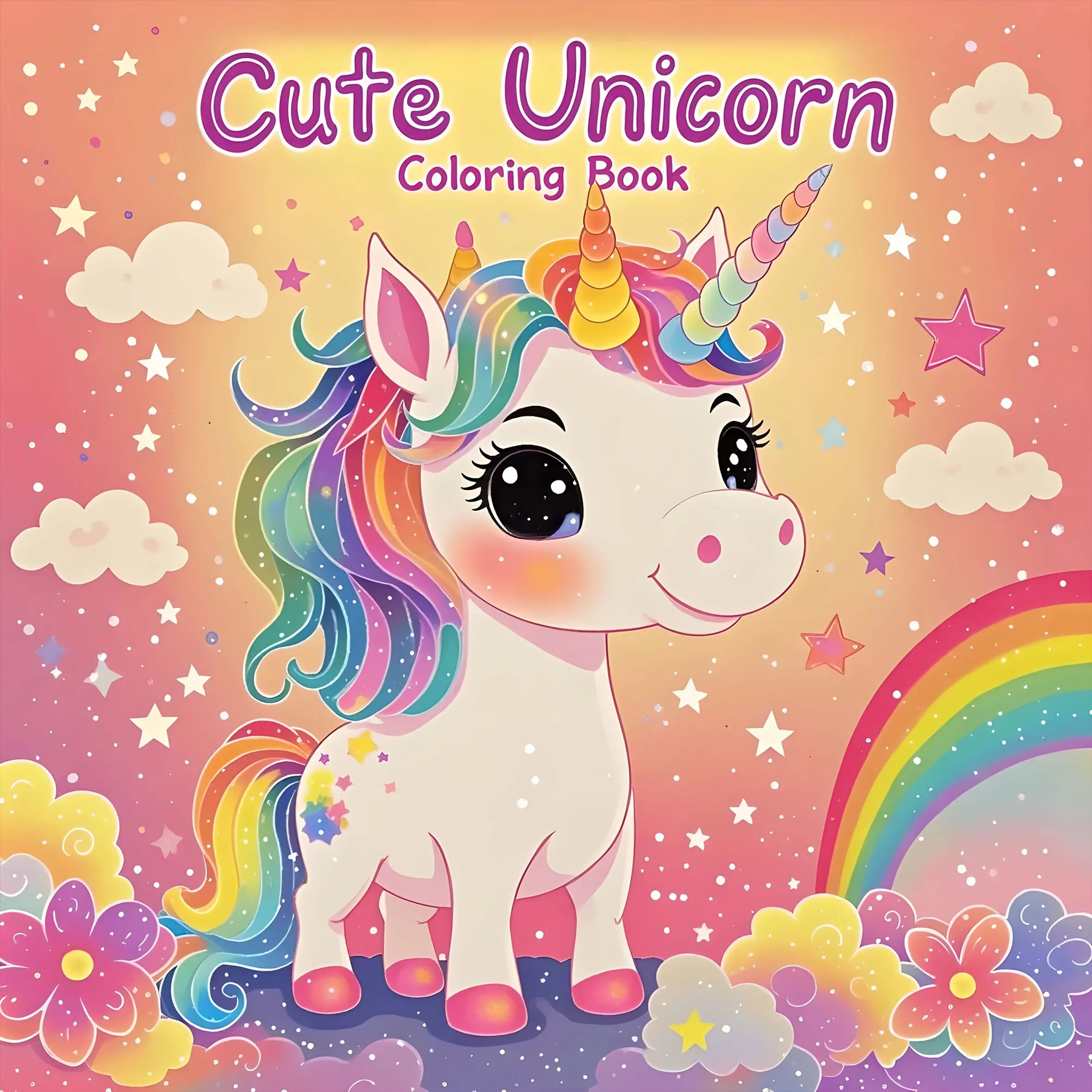 Unicorn-Themed Hand-Drawn Coloring Book, Thick Paper, 24 Pages, Ideal Gift for Adults & Teens, Fun Art Activity, Perfect Present