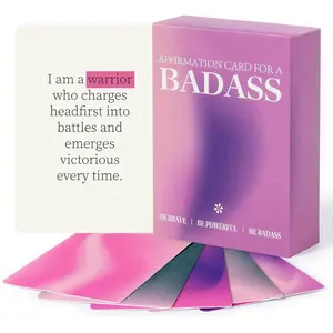 Badass Affirmation Cards for Women, 60  Positive Daily Affirmation Cards Deck, Badass Affirmation Motivational Mindfulness Cards for  Self Care, Birthday Gifts for Women