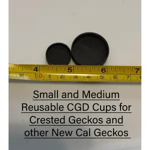 Small and Medium Reuseable CGD Cups for Crested Geckos and New Cal Geckos